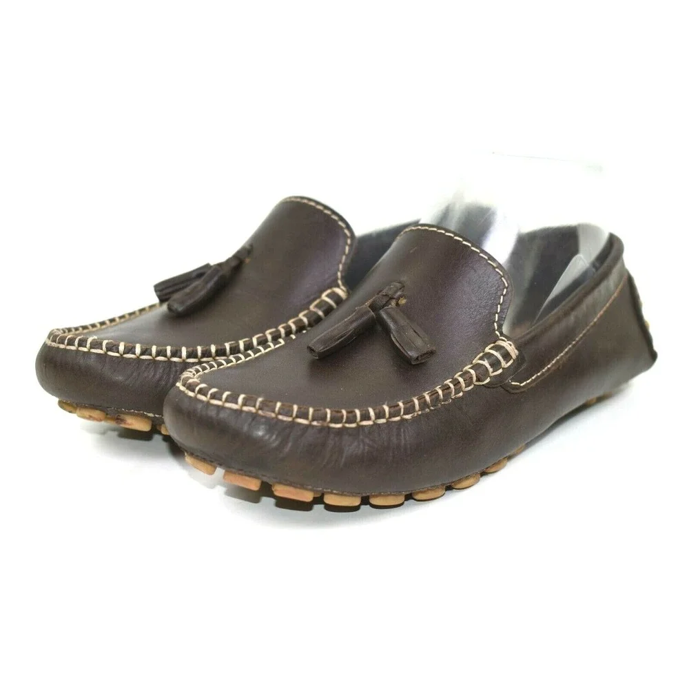 Papo‎ d'Anjo Womens Brown Leather Driving Loafers Moc Toe Shoes Size 6 US, 36 EU